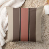 サーモンとコーヒーのストライプ クッション (ブランケット)