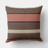 サーモンとコーヒーのストライプ クッション (裏面)