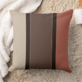 サーモンとコーヒーのストライプ クッション (ブランケット)