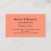 サーモンとコーラル市松模様にプロフェッショナルスタイリッシュ 名刺 (裏面)