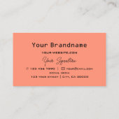 サーモンと市松模様にコーラルモダン（ロゴ付き） 名刺 (裏面)