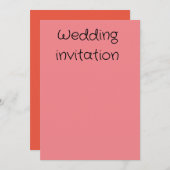 サーモンと桃の結婚式招待状 招待状 (正面/裏面)