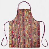 サーモンと赤いグラデーションで彫られた抽象芸術 エプロン (正面)