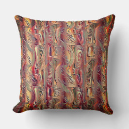 サーモンと赤いグラデーションで彫られた抽象芸術 クッション