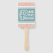 サーモンと霧の青い一時停止クリスチャンを進祈める ハンドファン (裏面)