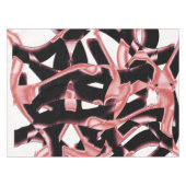 サーモンと黒いスクラップ、白いテープを破壊 テーブルクロス (正面(横))