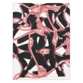 サーモンと黒いスクラップ、白いテープを破壊 テーブルクロス (正面)