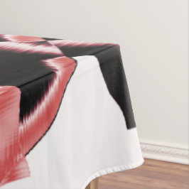 サーモンと黒いスクラップ、白いテープを破壊 テーブルクロス