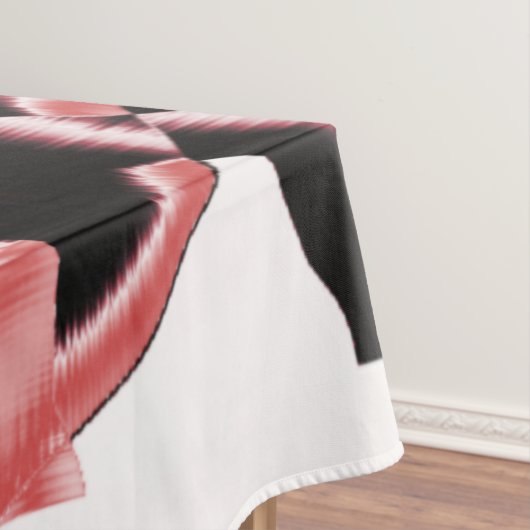 サーモンと黒いスクラップ、白いテープを破壊 テーブルクロス (インサイチュ)