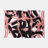 サーモンと黒いスクラップ、白いテープを破壊 ドアマット (正面)