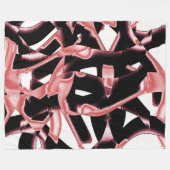 サーモンと黒いスクラップ、白いテープを破壊 フリースブランケット (正面(横))