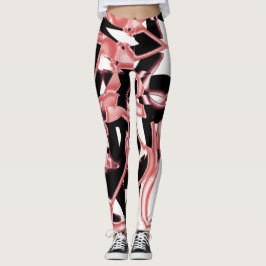 サーモンと黒いスクラップ、白いテープを破壊 レギンス