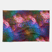 サーモンに華はかりで測やかな青 キッチンタオル (横)