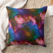 サーモンに華はかりで測やかな青 クッション (ブランケット)