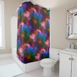 サーモンに華はかりで測やかな青 シャワーカーテン