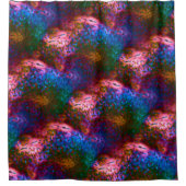 サーモンに華はかりで測やかな青 シャワーカーテン (正面)