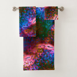 サーモンに華はかりで測やかな青 バスタオルセット