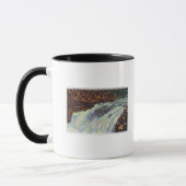 サーモンのジャンプ用パンチボウル滝の表示 マグカップ (左)