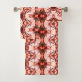 サーモンのデジタル形状のラポートに真珠のようなバーガンディ バスタオルセット