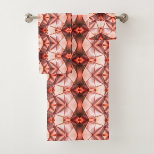 サーモンのデジタル形状のラポートに真珠のようなバーガンディ バスタオルセット (インサイチュ)