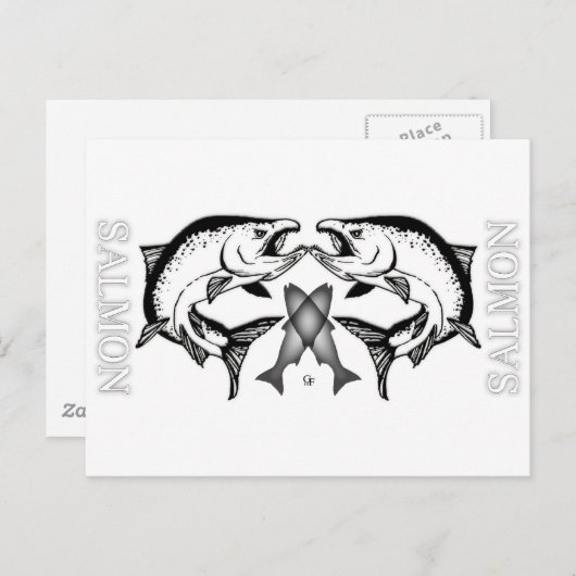 サーモンのロゴアイテム ポストカード (正面/裏面)