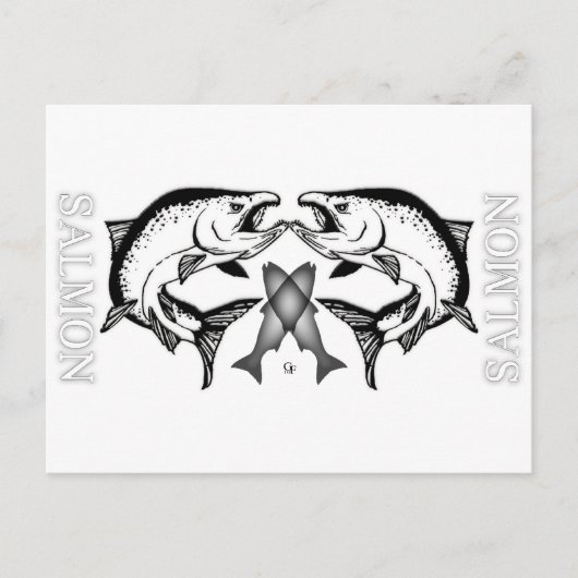 サーモンのロゴアイテム ポストカード (正面)