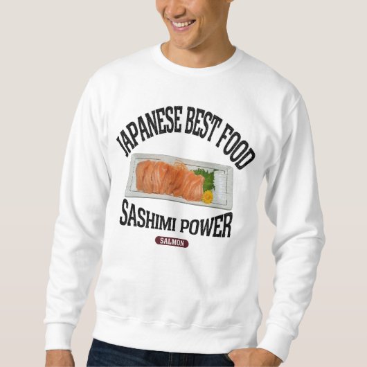 サーモンの刺身（ビンテージ風） スウェットシャツ (正面)