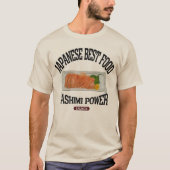 サーモンの刺身（ビンテージ風） Tシャツ (正面)