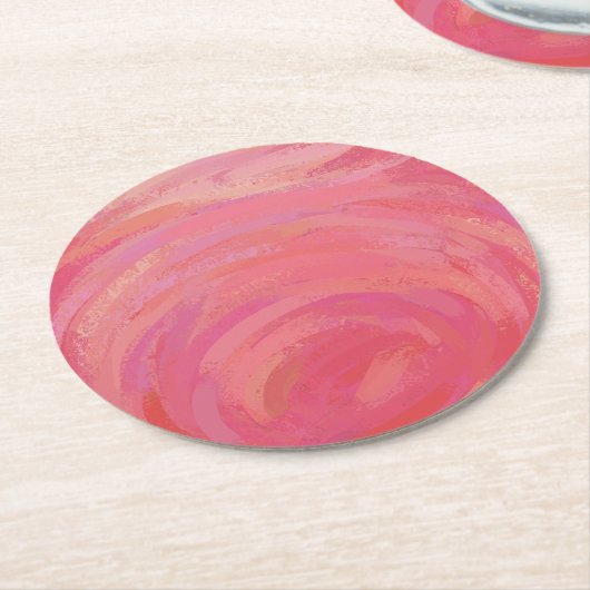 サーモンの渦 ラウンドペーパーコースター (アングル)