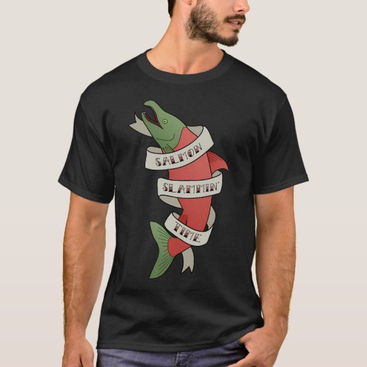 サーモンの激しい瞬間 Tシャツ (正面)