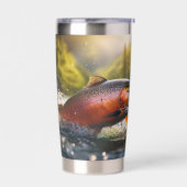 サーモンの表面を割って食べる 保温保冷タンブラー (左面)