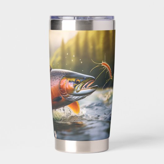 サーモンの表面を割って食べる 保温保冷タンブラー (背面)