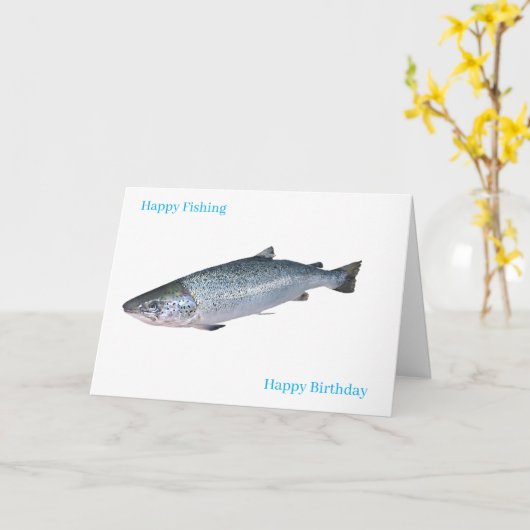 サーモンの誕生日グリーティングカード用の画像 カード (黄色い花)