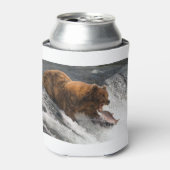 サーモンを口に入れようとしている 缶クーラー (缶正面)