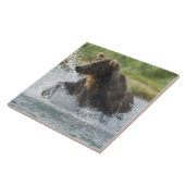 サーモンを追いかけるヒグマ タイル (側面)