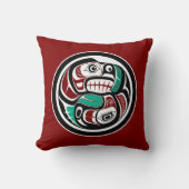 サーモンを追いかける北西太平洋沿岸のカワウソ クッション (正面)