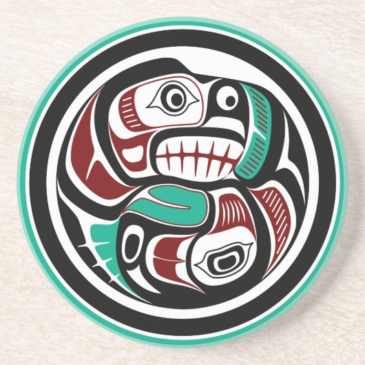 サーモンを追いかける北西太平洋沿岸のカワウソ コースター (正面)