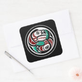 サーモンを追いかける北西太平洋沿岸のカワウソ スクエアシール (封筒)