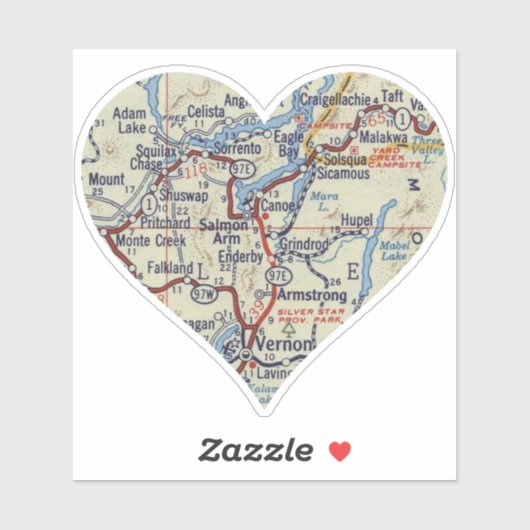 サーモンアームBCヴィンテージマップ シール (シート)