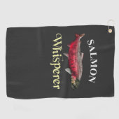 サーモンウィスパーラーダーク魚釣りタオル ゴルフタオル (横)