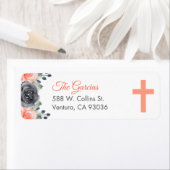 サーモンエレガントカラーの花が最初の聖餐式 ラベル (インサイチュ)