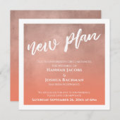 サーモンオンブレ 延期された結婚式 新しい計画 カード (正面/裏面)