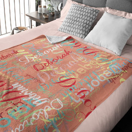 サーモンカラー名 フリースブランケット