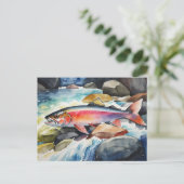 *~*サーモンギフトAP49川の流れ シーズンポストカード (スタンド正面)