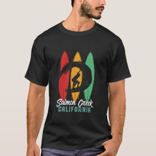サーモンクリークカリフォルニアビーチレトロサーフィン Tシャツ