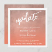 サーモングラデーション延期結婚の更新カード 招待状 (正面/裏面)