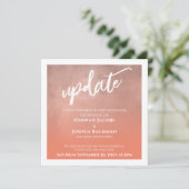 サーモングラデーション延期結婚の更新カード 招待状 (スタンド正面)