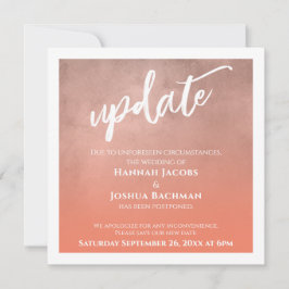サーモングラデーション延期結婚の更新カード 招待状