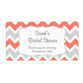 サーモンシェブロン水ボトルまたは好意 – u カスタマイズ ラベル (正面)