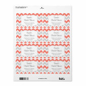 サーモンシェブロン水ボトルまたは好意 – u カスタマイズ ラベル (フルシート)